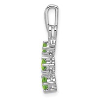 Sterling Silver Rhodium-plated Peridot and Diamond Pendant view 2