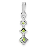 Sterling Silver Rhodium-plated Peridot and Diamond Pendant view 4