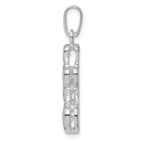 Sterling Silver Rhodium-plated CZ Graduated 4-Heart Pendant view 2