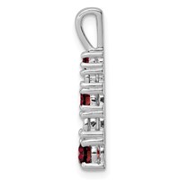 Sterling Silver Rhodium-plated Garnet & Diamond Pendant view 2