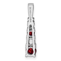 Sterling Silver Rhodium-plated Garnet & Diamond Pendant view 3
