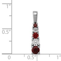 Sterling Silver Rhodium-plated Garnet & Diamond Pendant view 4