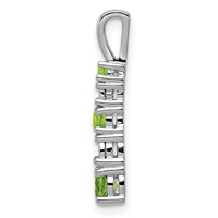 Sterling Silver Rhodium-plated Peridot and Diamond Pendant view 2