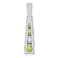 Sterling Silver Rhodium-plated Peridot and Diamond Pendant view 4