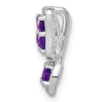 Sterling Silver Rhodium-plated Amethyst Diamond Chain Slide view 2