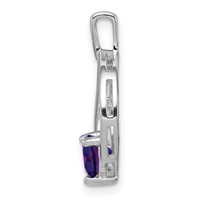 Sterling Silver Rhodium-plated Amethyst and Diamond Pendant view 2