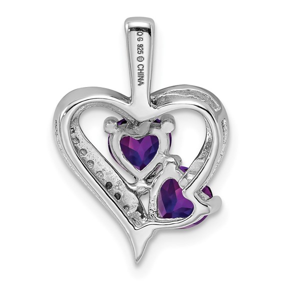 Gemstone & Diamond Heart Pendants