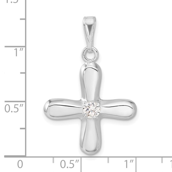 Sterling Silver CZ Cross Pendant