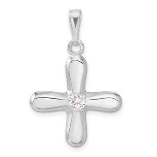 Sterling Silver CZ Cross Pendant