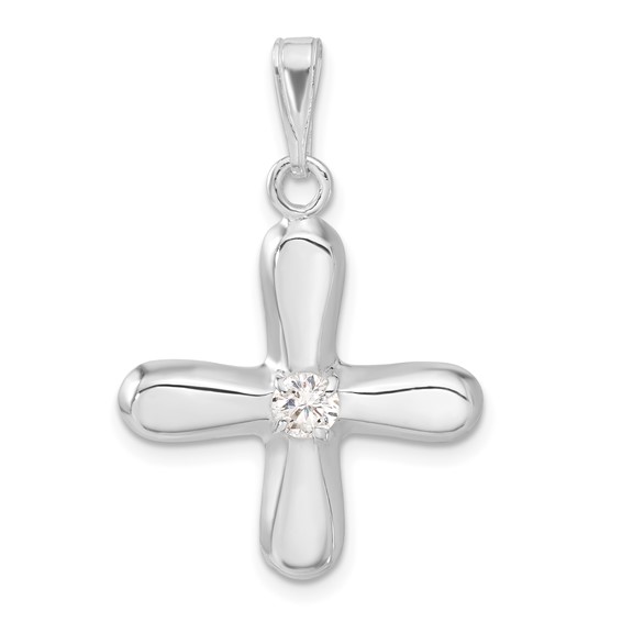 Sterling Silver CZ Cross Pendant
