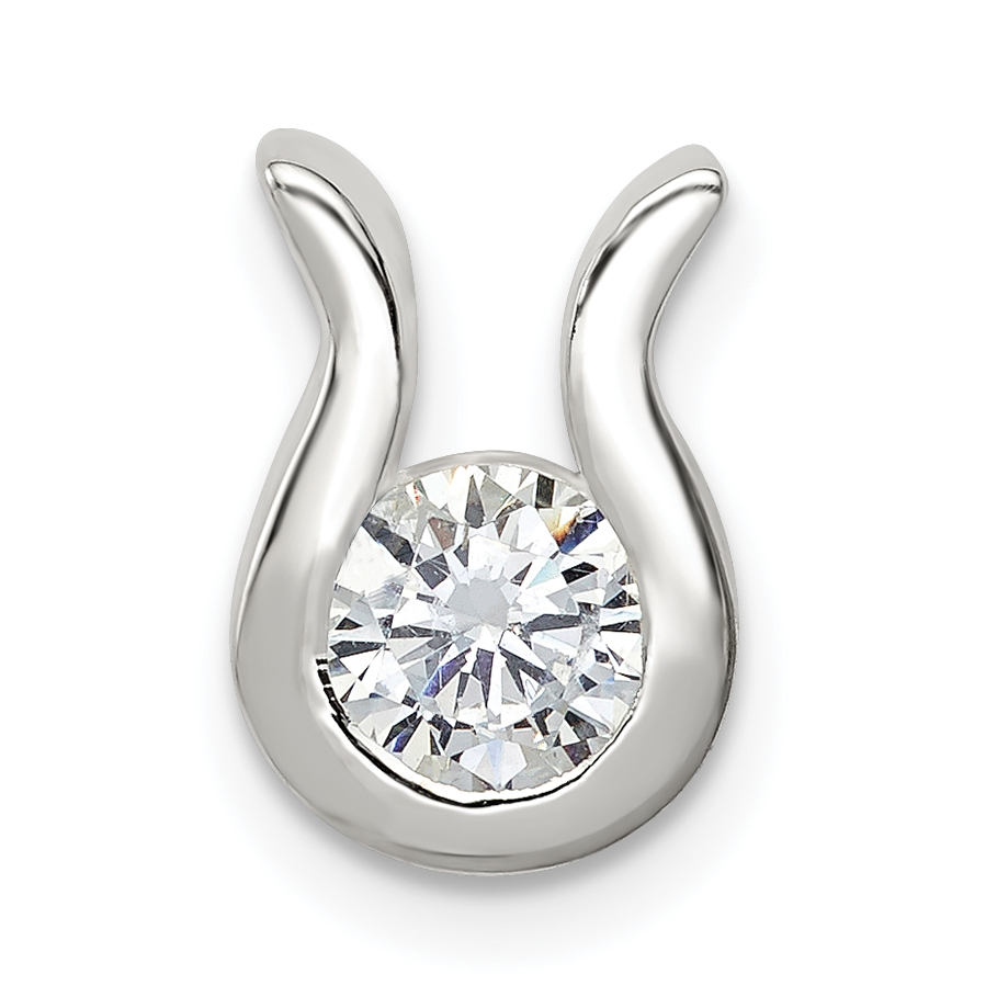 Sterling Silver CZ Chain Slide (QP316)