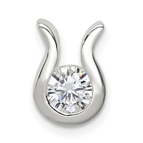 Sterling Silver 6mm CZ Chain Slide