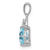 Sterling Silver Rhodium Plated Diamond and Light Swiss BT Pendant view 2