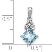 Sterling Silver Rhodium Plated Diamond and Light Swiss BT Pendant view 3