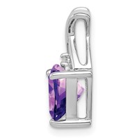 Sterling Silver Rhodium Plated Amethyst and White Topaz Pendant view 2