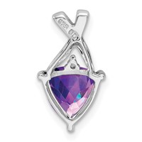 Sterling Silver Rhodium Plated Amethyst and White Topaz Pendant view 4