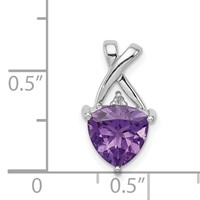 Sterling Silver Rhodium Plated Amethyst and White Topaz Pendant view 3