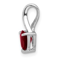 Sterling Silver Rhodium Plated Diamond and Garnet Trillion Pendant view 2