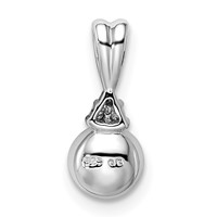 Sterling Silver Rhod Plated Diamond and FW Cultured Pearl Pendant view 3