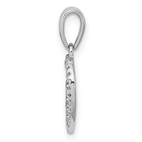 Sterling Silver Rhodium Plated Diamond Heart Pendant view 2