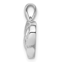 Sterling Silver Rhodium-Plated Diamond Heart Pendant view 2