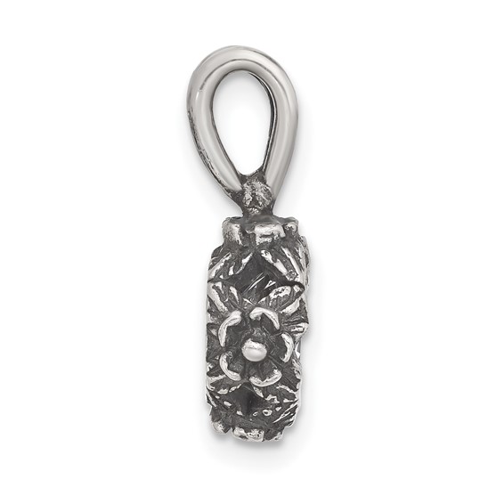 Sterling Silver Antiqued CZ Pendant