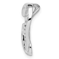 Sterling Silver Rhodium Plated Diamond Double Heart Pendant view 2