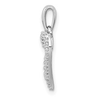 Sterling Silver Rhodium 0.12ct Diam. Double Heart Pendant view 2