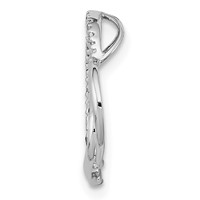 Sterling Silver Rhodium Plated Diamond Double Heart Pendant view 2