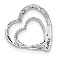 Sterling Silver Rhodium Plated Diamond Double Heart Pendant view 4