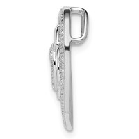 Sterling Silver Rhodium Plated Diamond Triple Heart Pendant view 2