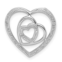 Sterling Silver Rhodium Plated Diamond Triple Heart Pendant view 1