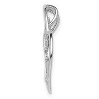 Sterling Silver Rhodium Plated Diamond Triple Heart Pendant view 2