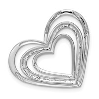 Sterling Silver Rhodium Plated Diamond Triple Heart Pendant view 4