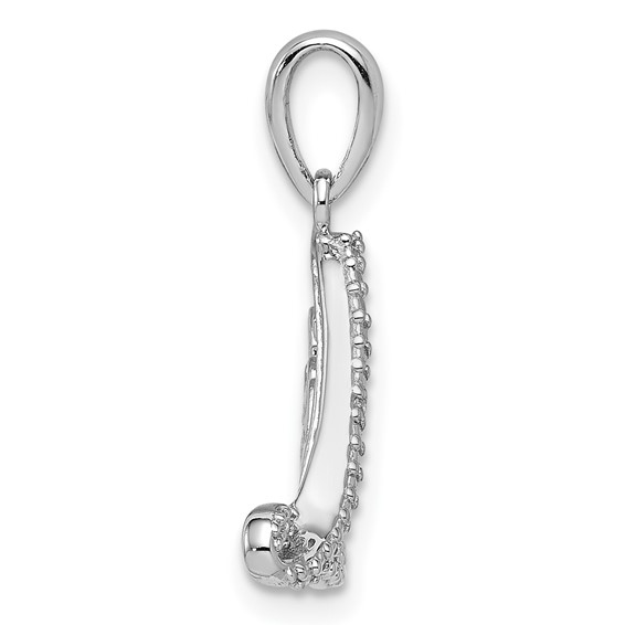 Sterling Silver Rhodium Plated Diamond Love Pendant