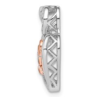 Sterling Silver Rhodium Diam.s Rose Gold Plated I Heart U Pendant view 2