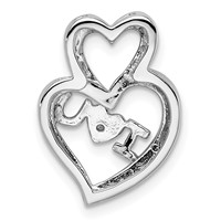 Sterling Silver Rhodium Diam.s Rose Gold Plated I Heart U Pendant view 4