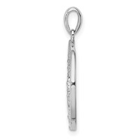 Sterling Silver Rhodium Plated Diamond Pendant view 2