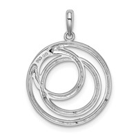 Sterling Silver Rhodium Plated Diamond Pendant view 4