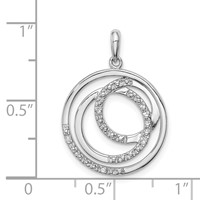 Sterling Silver Rhodium Plated Diamond Pendant view 3