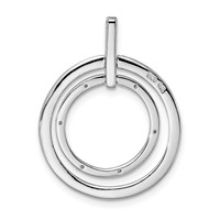 Sterling Silver Rhodium Plated Diamond Pendant view 4
