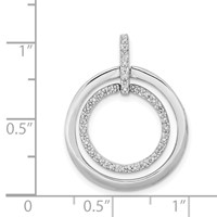 Sterling Silver Rhodium Plated Diamond Pendant view 3