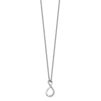 Sterling Silver Rhodium Plated Diamond Accent Infinity Necklace view 2