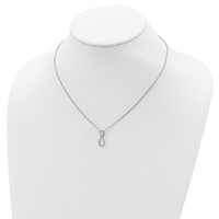Sterling Silver Rhodium Plated Diamond Accent Infinity Necklace view 4