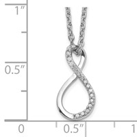 Sterling Silver Rhodium Plated Diamond Accent Infinity Necklace view 3