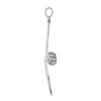 Sterling Silver Rhodium Plated Diamond Swirl Pendant view 2