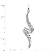 Sterling Silver Rhodium Plated Diamond Swirl Pendant view 3