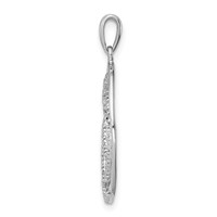 Sterling Silver Rhodium Plated Diamond Pendant view 2