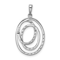 Sterling Silver Rhodium Plated Diamond Pendant view 4