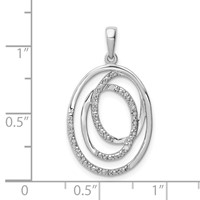 Sterling Silver Rhodium Plated Diamond Pendant view 3